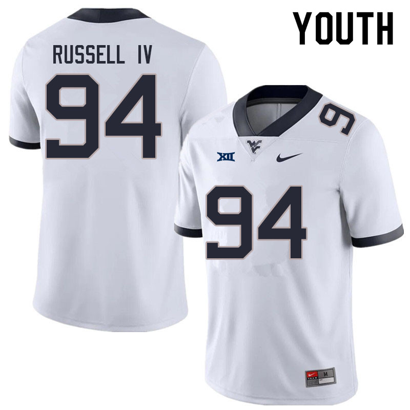 NCAA Youth Hammond Russell IV West Virginia Mountaineers White #94 Nike Stitched Football College Authentic Jersey AA23N84WN